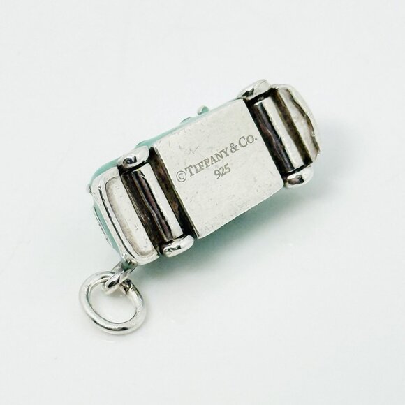 RARE Tiffany & Co London Taxi Cab Charm or Pendant Blue Enamel and Silver - Picture 5 of 6